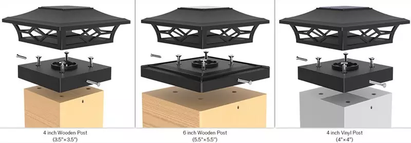 Dual Lighted Solar Post Cap Light for 4x4/6x6 Posts