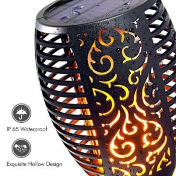 Solar Tiki Torches LED Flame Lights Outdoors