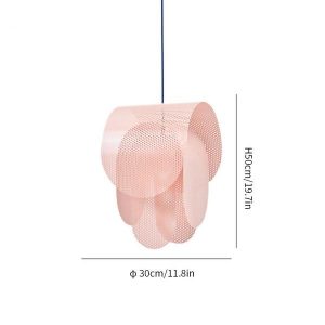 Perforated metal pendant light